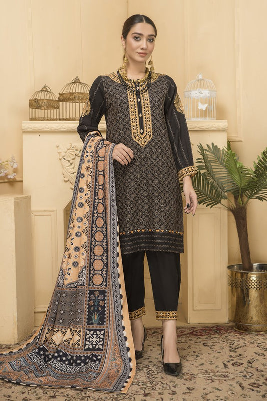 Ellena - 3-PC Stitched Khaddar Suit