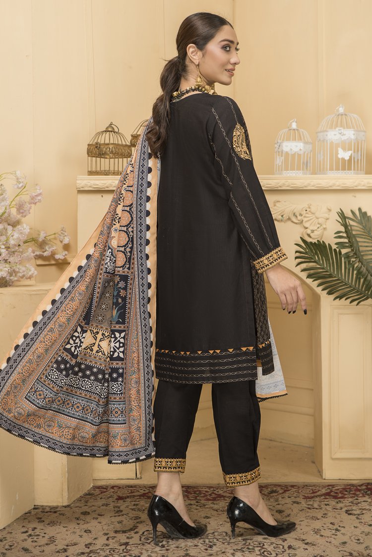 Ellena - 3-PC Stitched Khaddar Suit