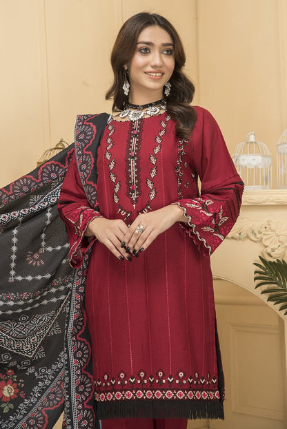 Ellena - 3-PC Stitched Khaddar Suit