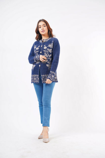 Ellena - Round Neck Cardigan Sweater