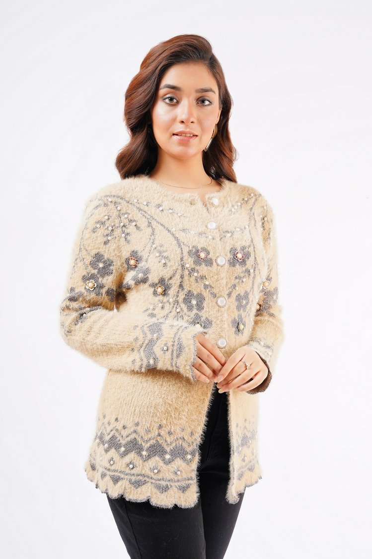 Ellena - Round Neck Cardigan Sweater