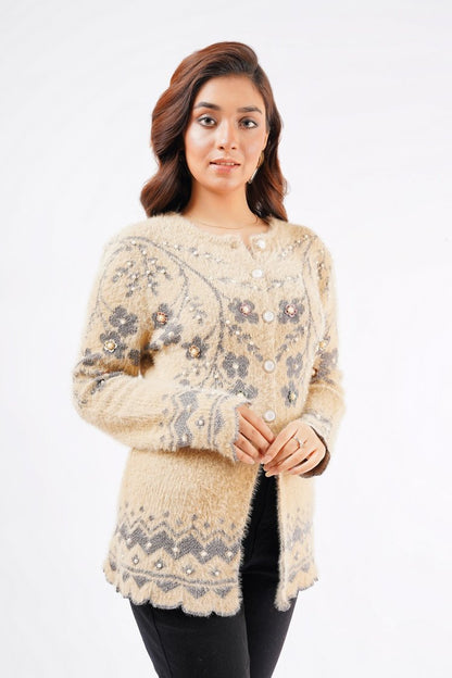 Ellena - Round Neck Cardigan Sweater