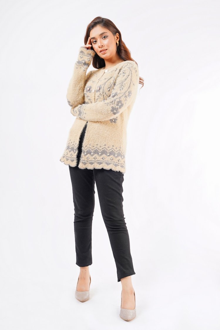 Ellena - Round Neck Cardigan Sweater