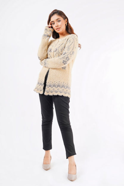 Ellena - Round Neck Cardigan Sweater