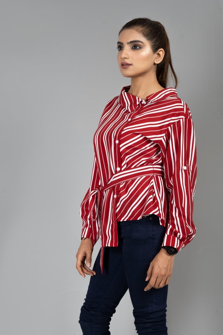 Ellena - Full Sleeves Printed Top