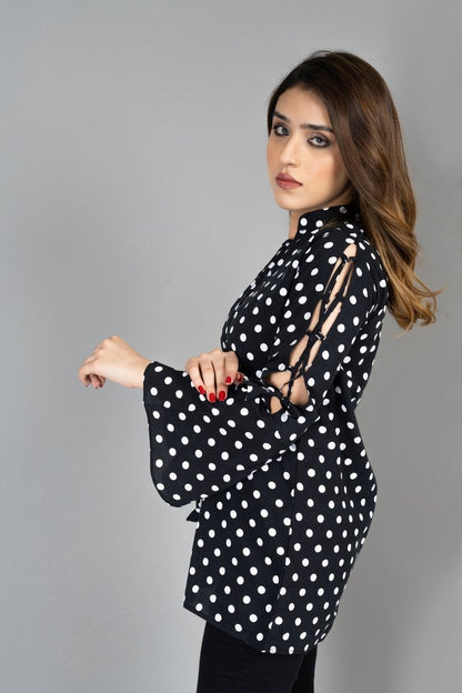 Ellena - Big Polka Dots Printed Top