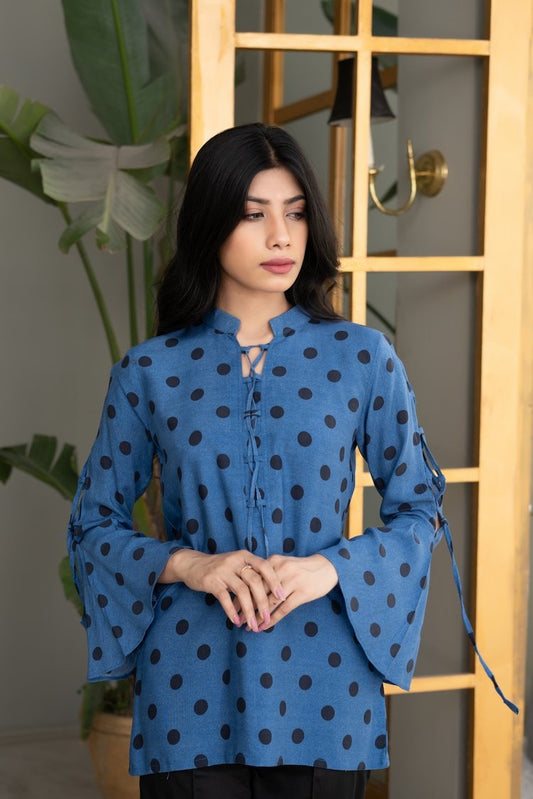 Ellena - Polka Dots Goergette Top