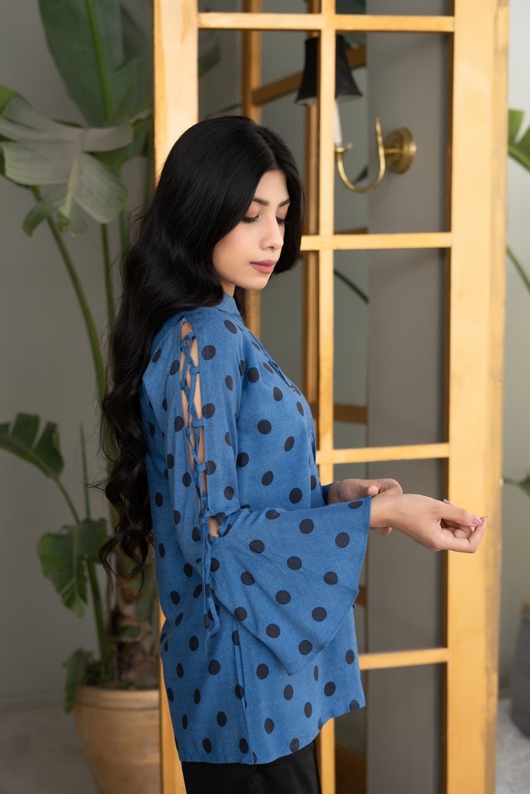 Ellena - Polka Dots Goergette Top