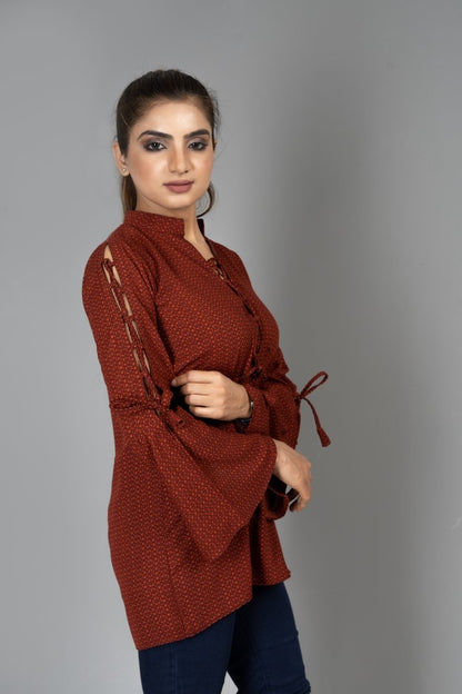 Ellena - Full Sleeves Printed Top