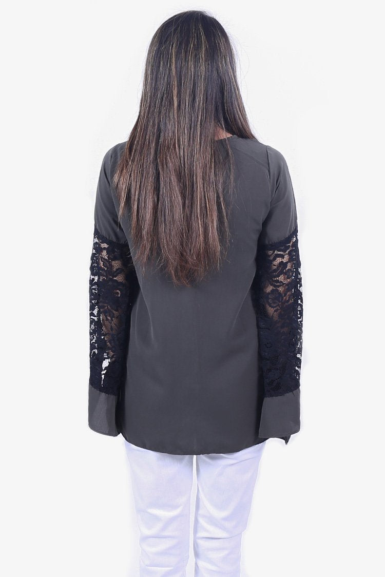 Ellena - Goergette Lace Sleeve Top