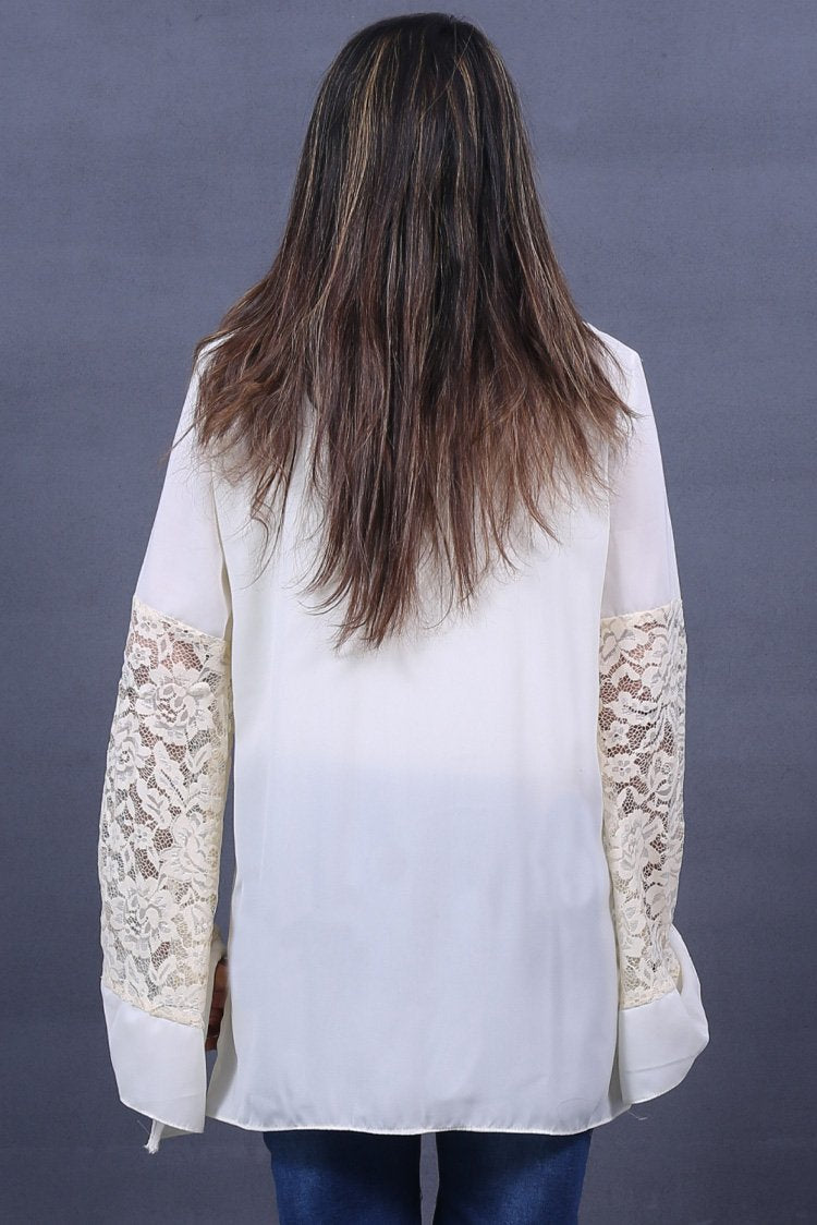 Ellena - Goergette Lace Sleeve Top