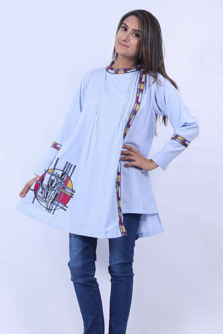 Ellena - Embroidered Cotton Top