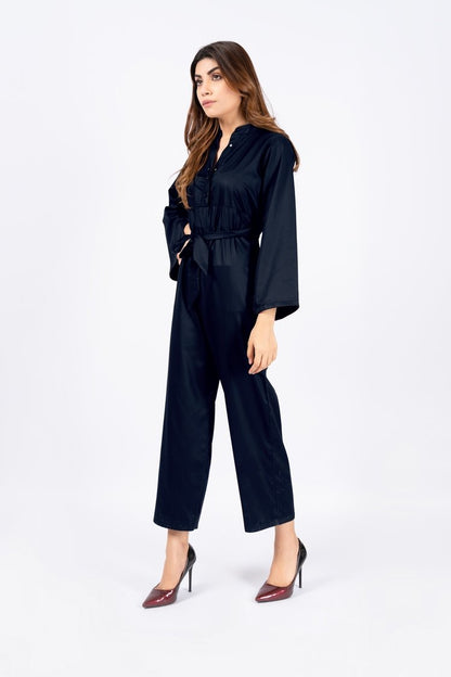Ellena - Blue Belted Jumpsuit