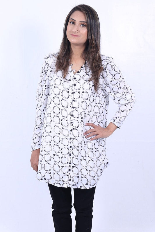 Ellena - Flower Printed Goergette Top