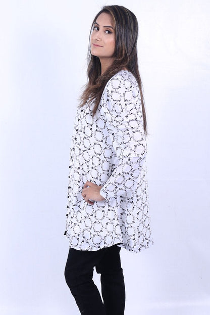 Ellena - Flower Printed Goergette Top