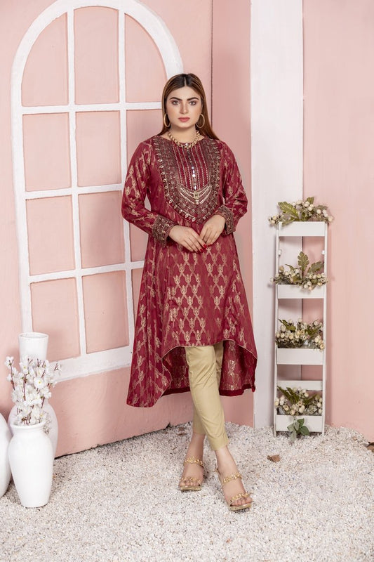 Ellena - 1-PC Stitched Jacquard Kurti