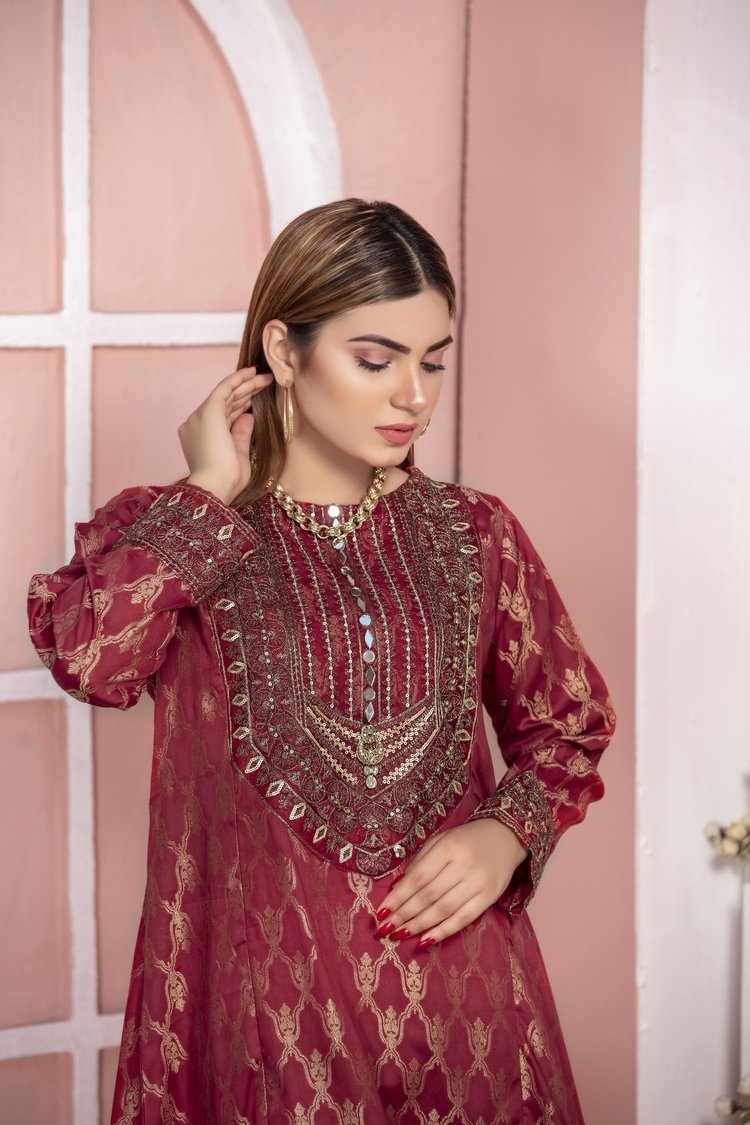 Ellena - 1-PC Stitched Jacquard Kurti