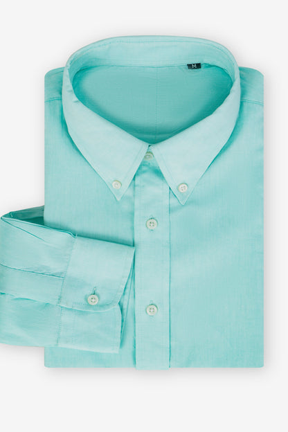 Casual Green Button-Down Shirt