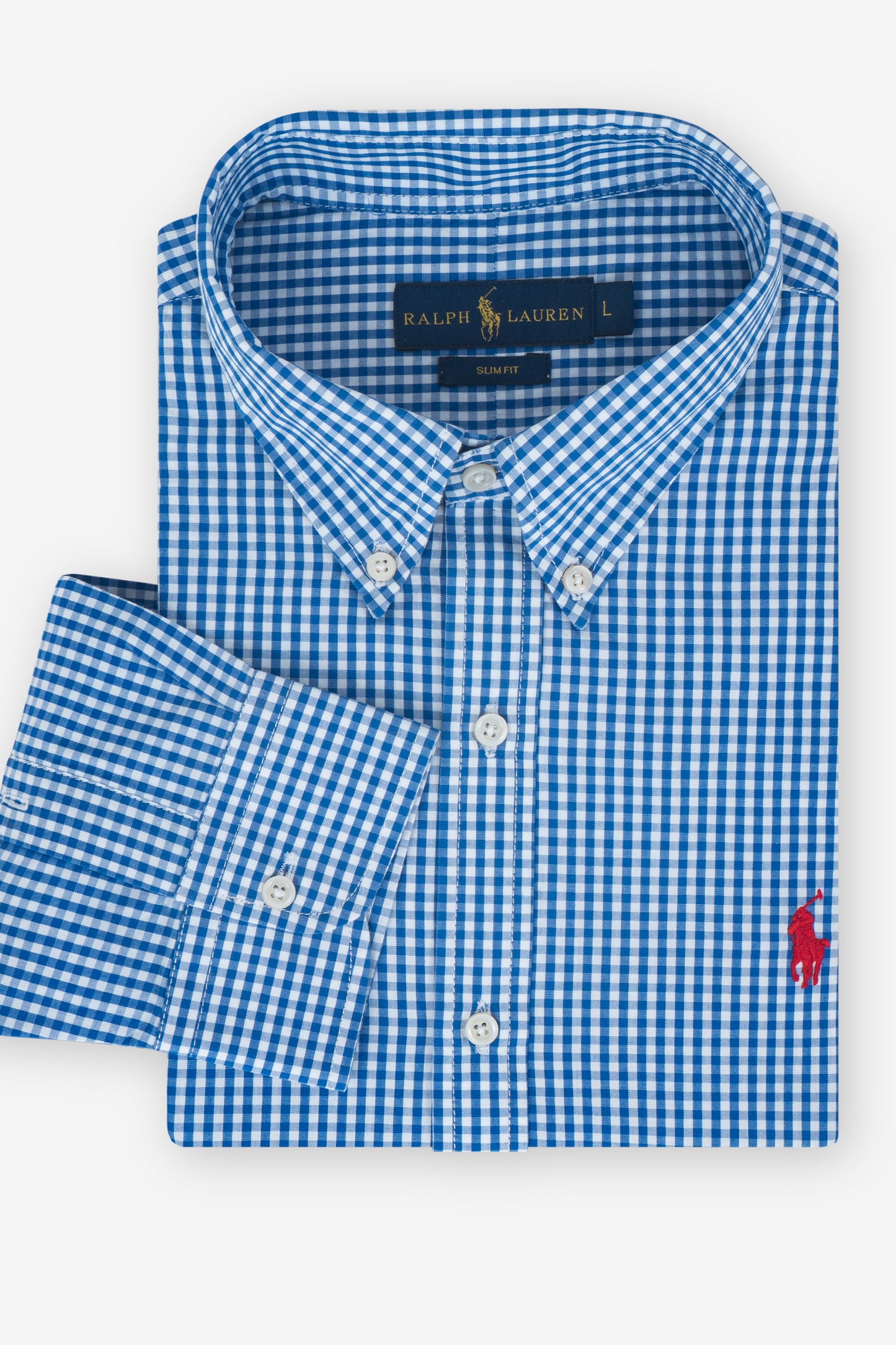 Casual Blue & White Checkered Button-Down Shirt