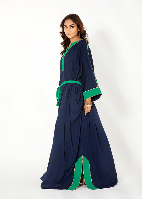 Dure Shahwar - Midnight Sky - Navy Blue Kaftan