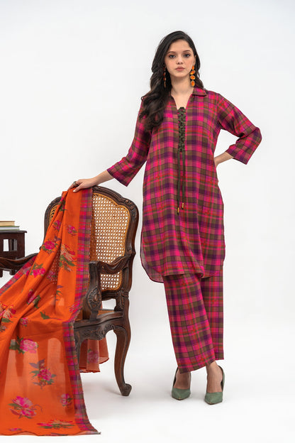 Charizma - 3-PC Printed Staple Shirt with Staple Dupatta Shawl and Trouser CPM-3-270