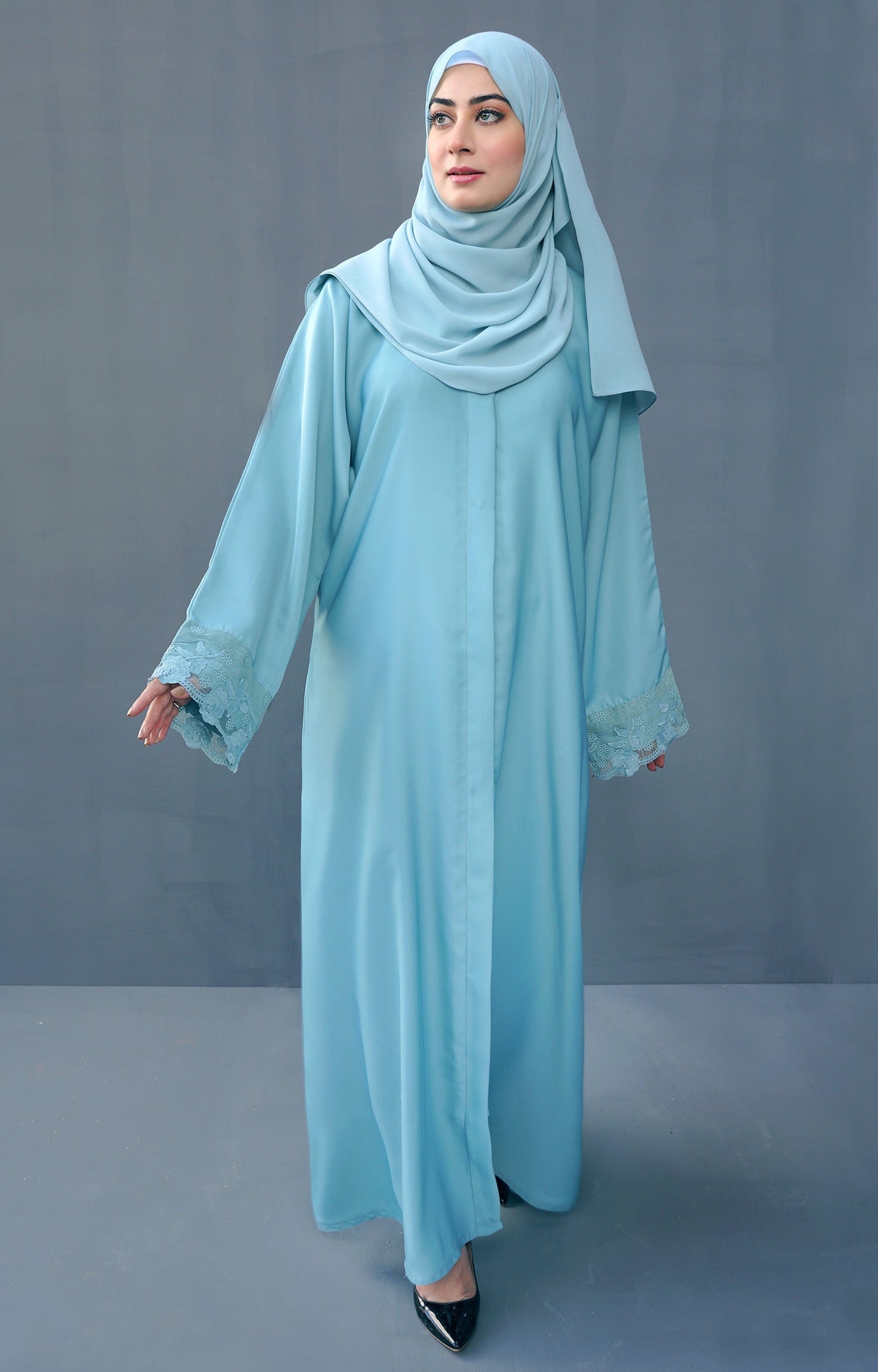 Hareer - Laurel Sky FRONT OPEN ABAYA