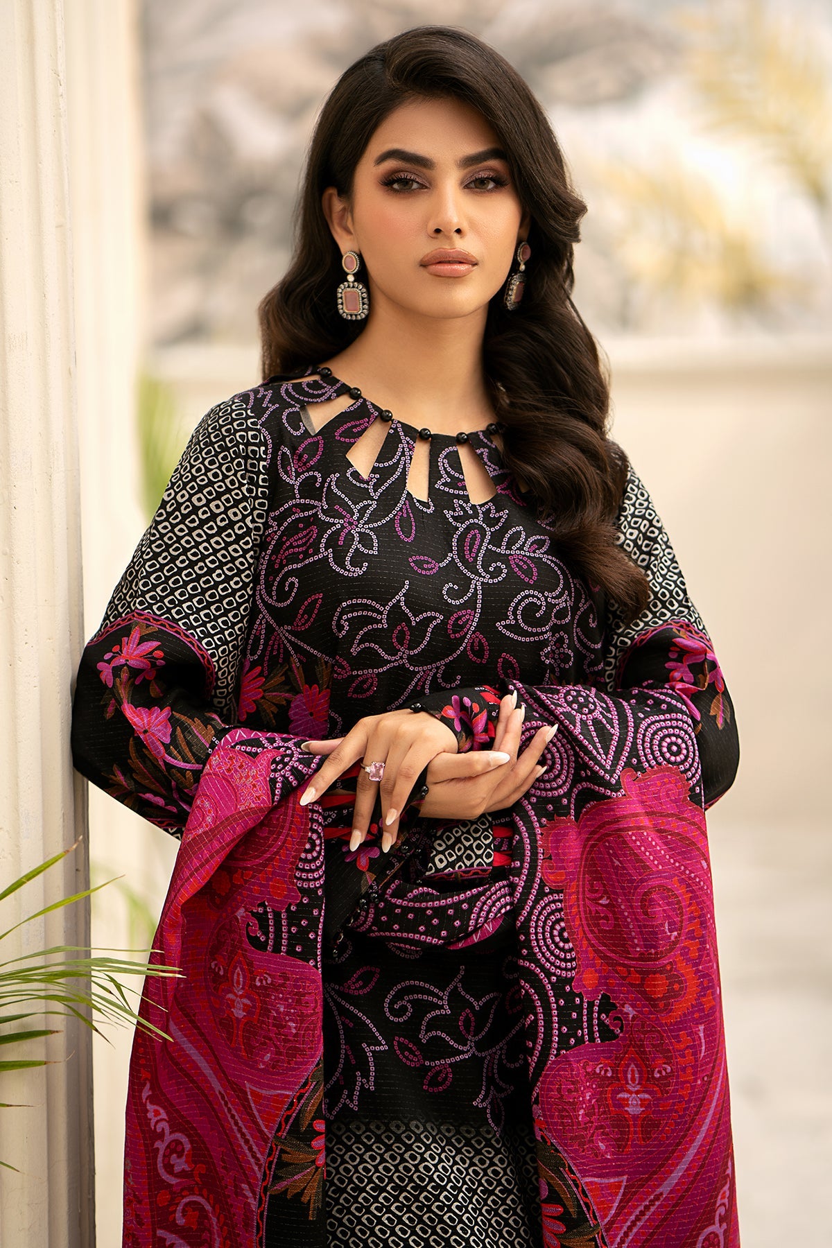 Charizma - 3-Pc Charizma Unstitched Linen Slub with Printed Wool Shawl CPW3-21