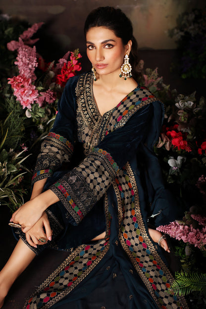 Charizma - 3 Pc Unstitched Embroidered Velvet With Embroidered Chiffon Dupatta CVT3-05