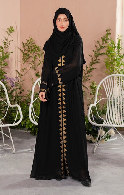 Hareer - ONYX PEARL FRONT OPEN ABAYA