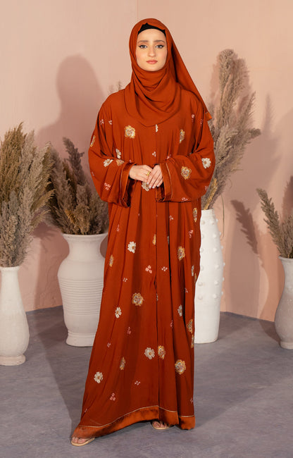 Hareer - RUST AURA FRONT OPEN ABAYA