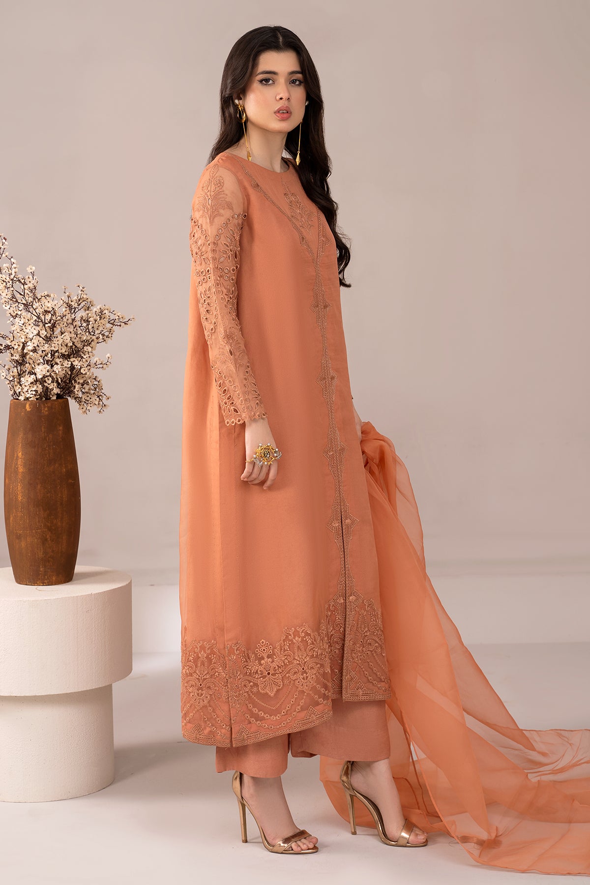 Charizma - 3-PC Embroidered Organza Shirt with Organza Dupatta and Trouser CMA-3-220