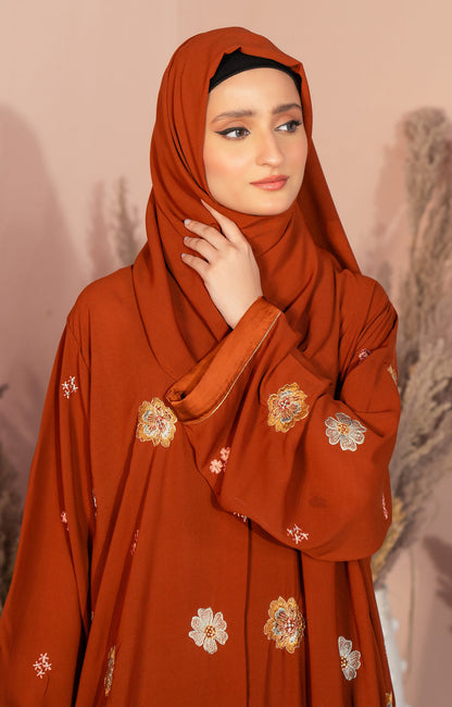 Hareer - RUST AURA FRONT OPEN ABAYA