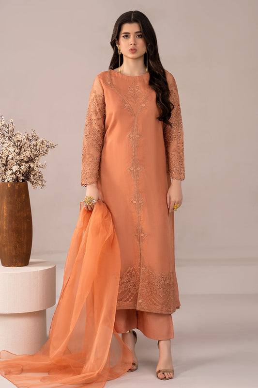 3-PC Embroidered Organza Shirt with Organza Dupatta and Trouser CMA-3-220