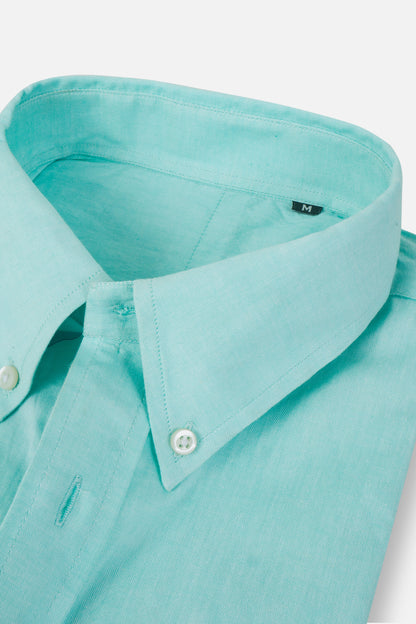 Casual Green Button-Down Shirt