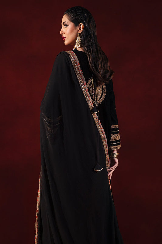 Charizma - 3-PC Embroidered Velvet Shirt with Embroidered Chiffon Dupatta and Trouser VVT-3-204