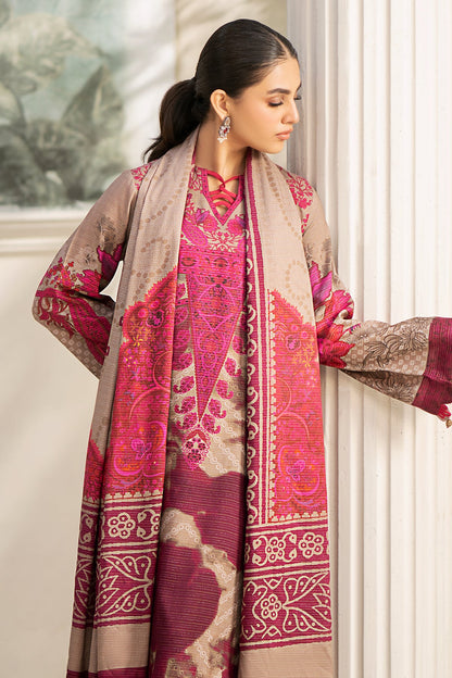 Charizma - 3-Pc Charizma Unstitched Linen Slub with Printed Wool Shawl CPW3-27