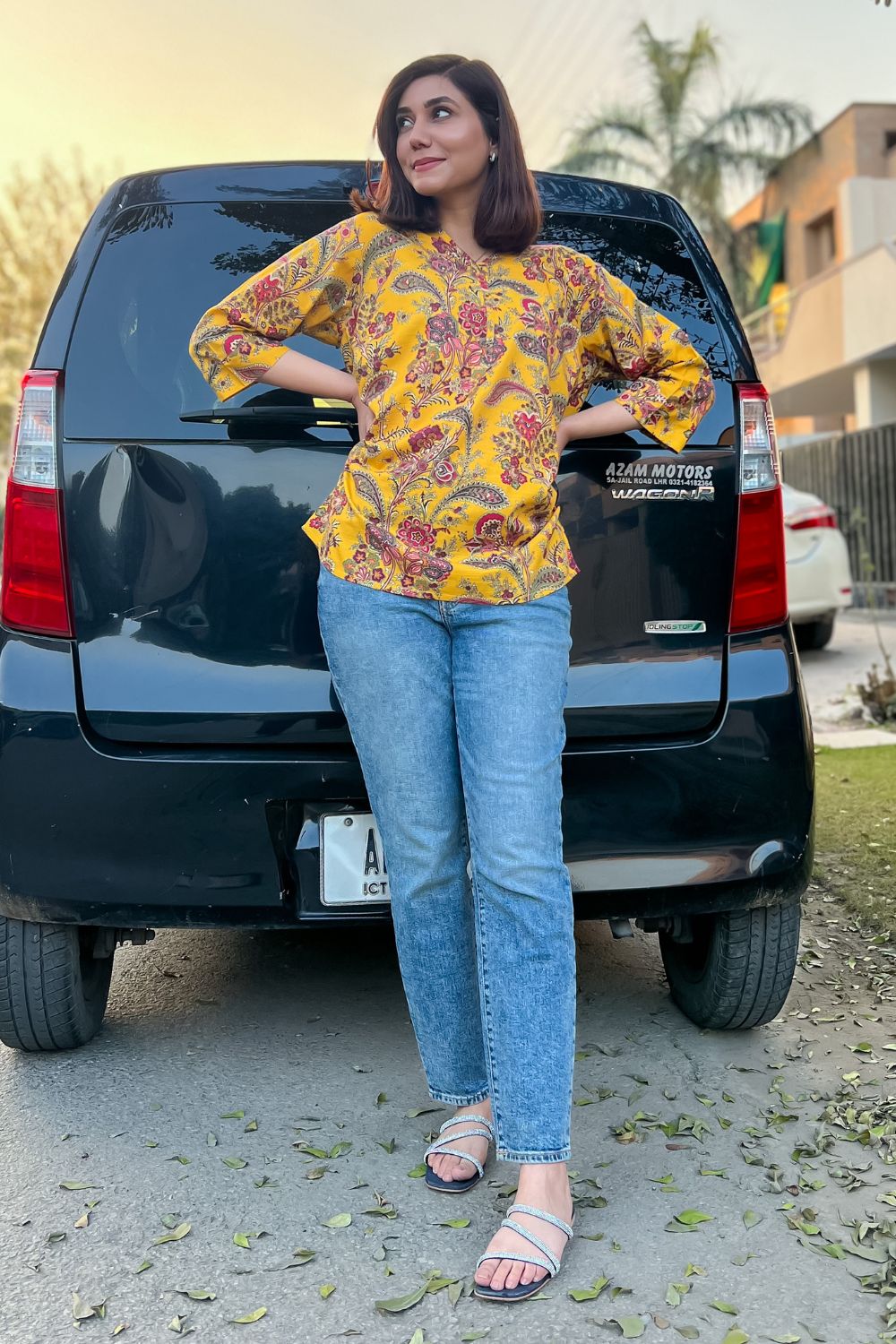 Celina - Printed Khaddar Kurti - D33