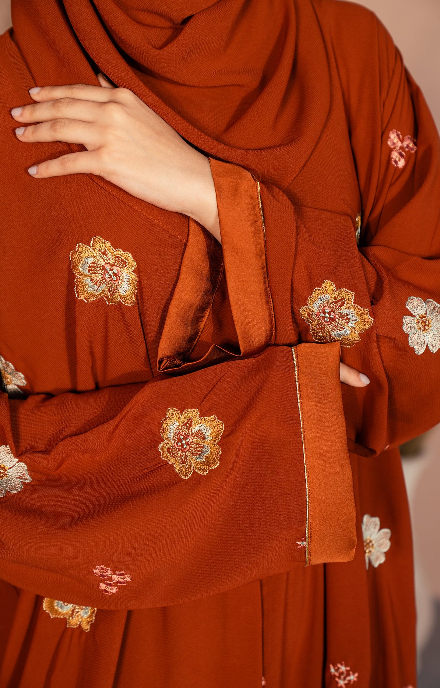 Hareer - RUST AURA FRONT OPEN ABAYA