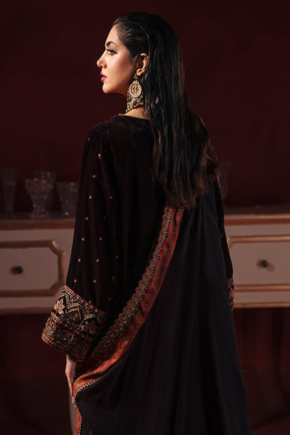 Charizma - 3-PC Embroidered Velvet Shirt with Embroidered Chiffon Dupatta and Trouser VVT-3-205