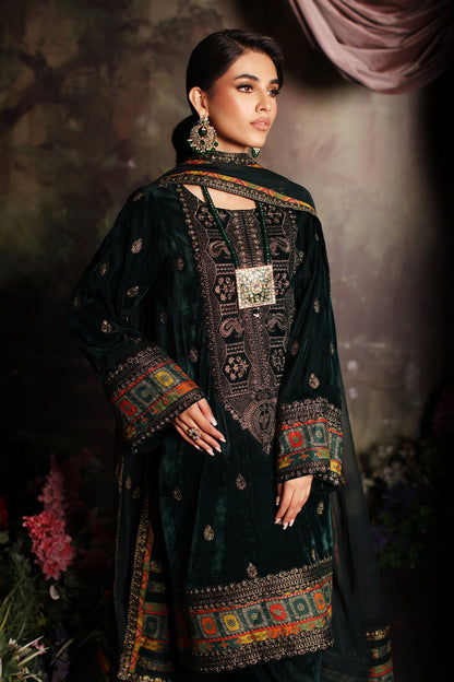 Charizma - 3 Pc Unstitched Embroidered Velvet With Embroidered Chiffon Dupatta CVT3-02