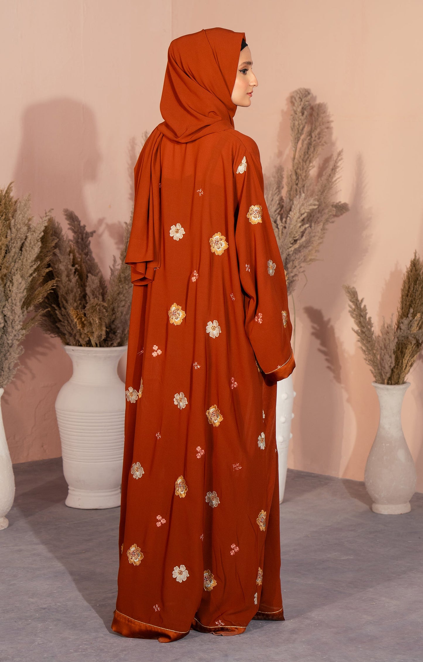 Hareer - RUST AURA FRONT OPEN ABAYA