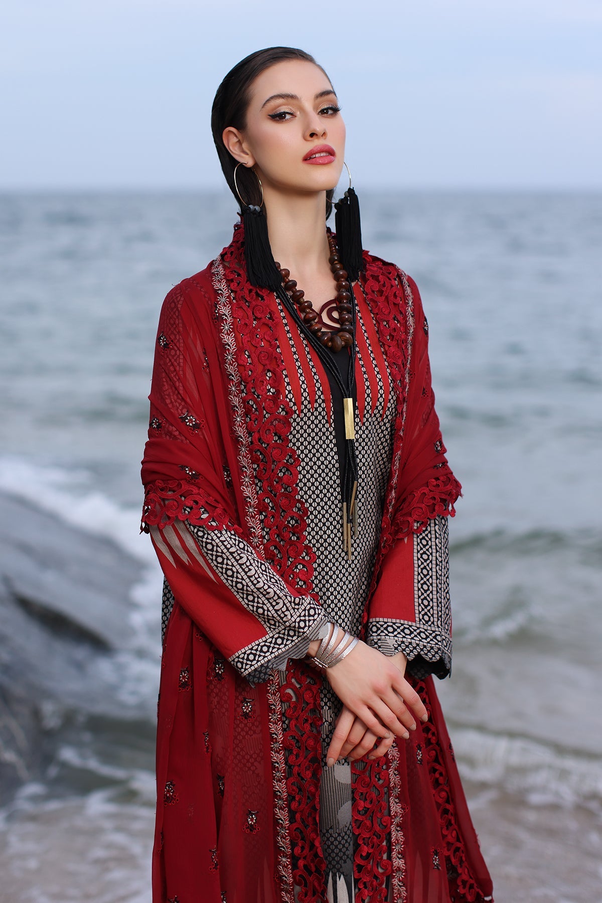 Charizma - 3-PC Unstitched Printed Lawn Shirt with Embroidered Dupatta and Trouser PM4-04