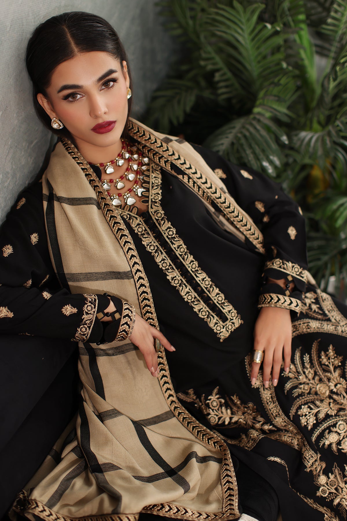 Charizma - 3-PC Unstitched Embroidered Leather with Printed Wool Shawl PS3-22