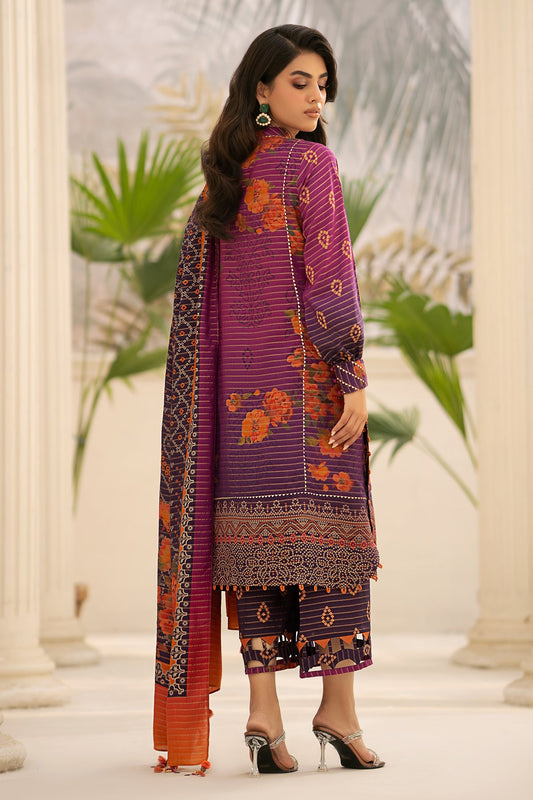 Charizma - 3-Pc Charizma Unstitched Linen Slub with Printed Wool Shawl CPW3-24