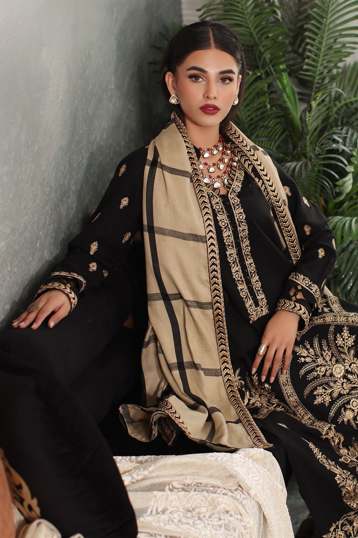 Charizma - 3-PC Unstitched Embroidered Leather with Printed Wool Shawl PS3-22