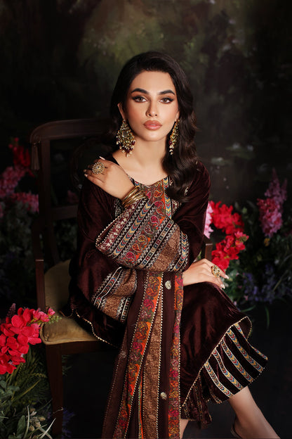 Charizma - 3 Pc Unstitched Embroidered Velvet With Embroidered Chiffon Dupatta CVT3-06