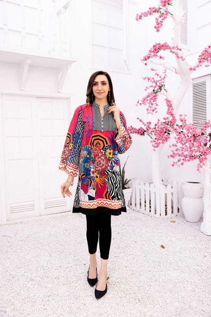 Adan's Libas - Bloom Fins - Digital Printed Stitched Lawn Kurti