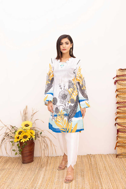 Adan's Libas - Bouse - Digital Printed Stitched Lawn Kurti