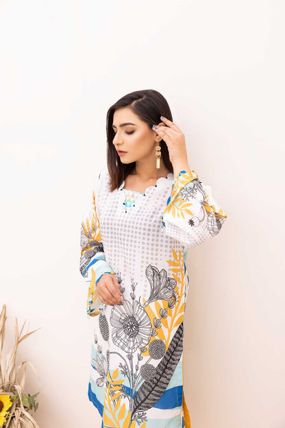 Adan's Libas - Bouse - Digital Printed Stitched Lawn Kurti