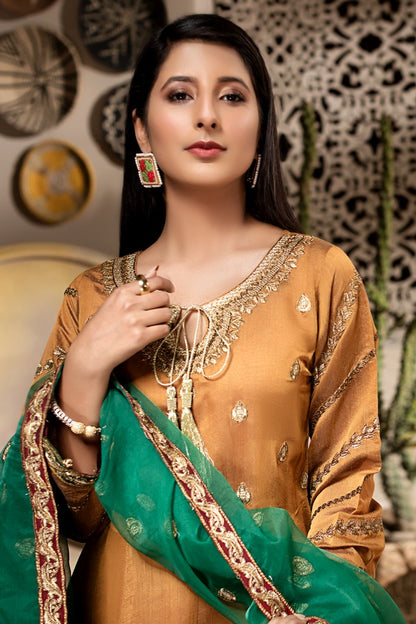 Ellena - 3-PC Stitched Paper Cotton Suit